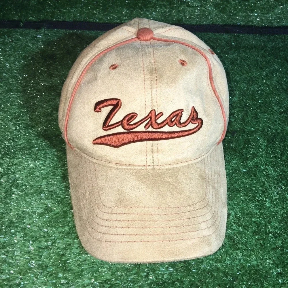 Texas suede/leather adjustable dad hat unisex western rancher longhorn orange